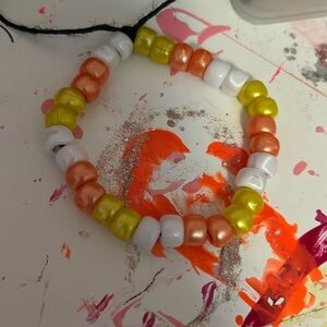 Candy corn Halloween autumn themed plastic Kandi bracelet